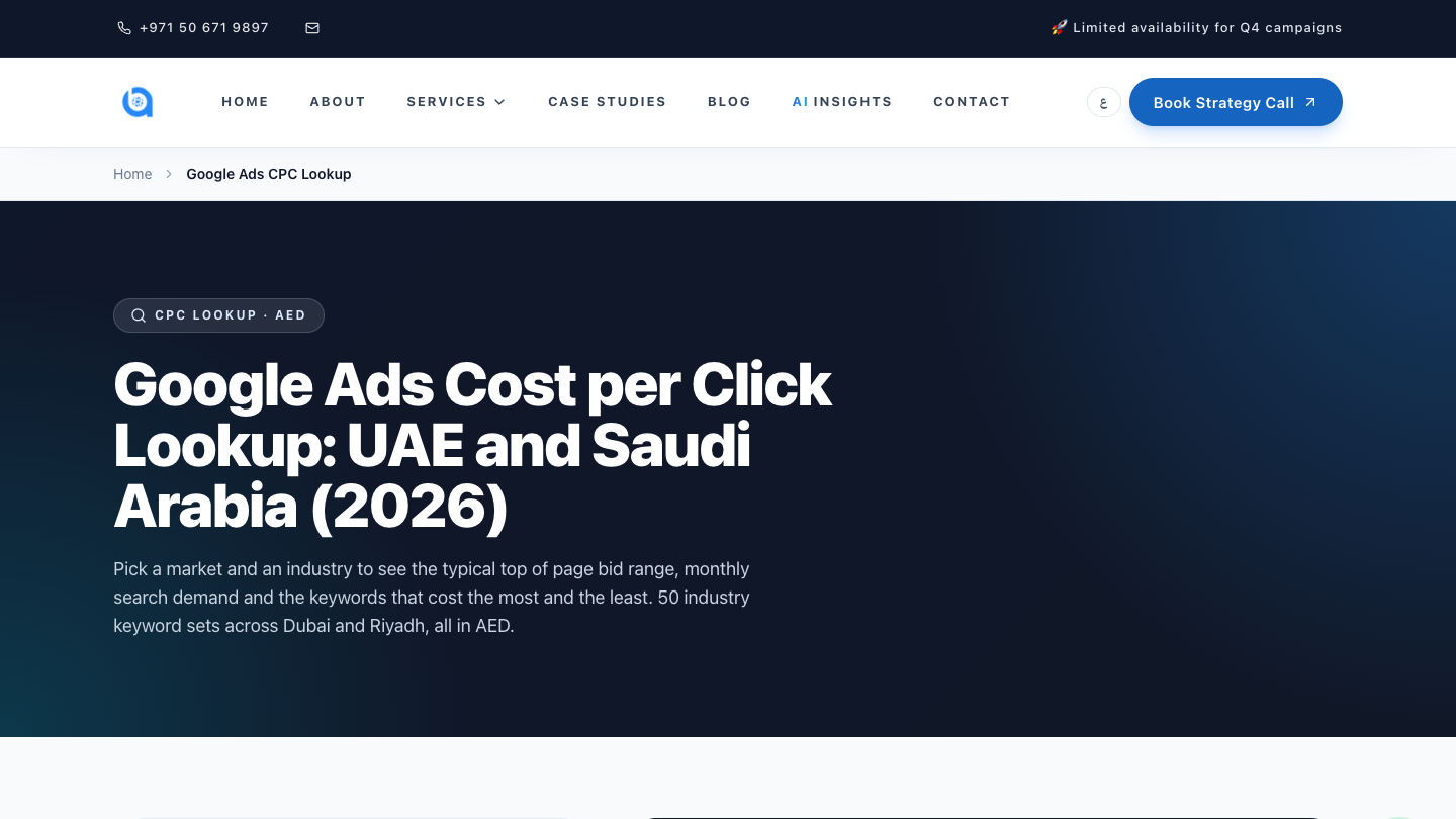 Google Ads CPC Lookup (UAE and Saudi Arabia)