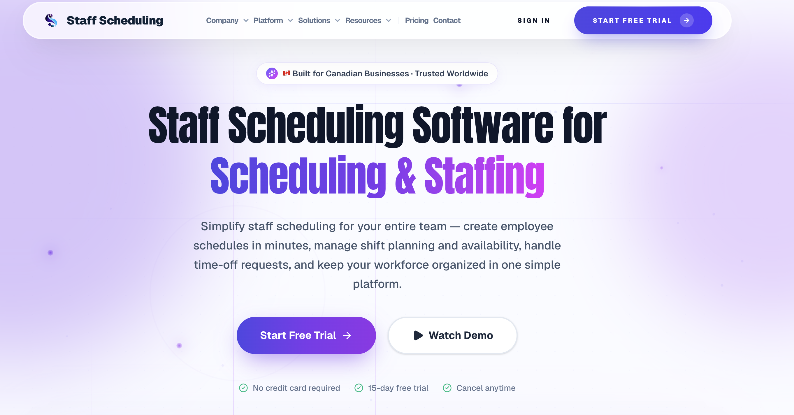 Staff Scheduling