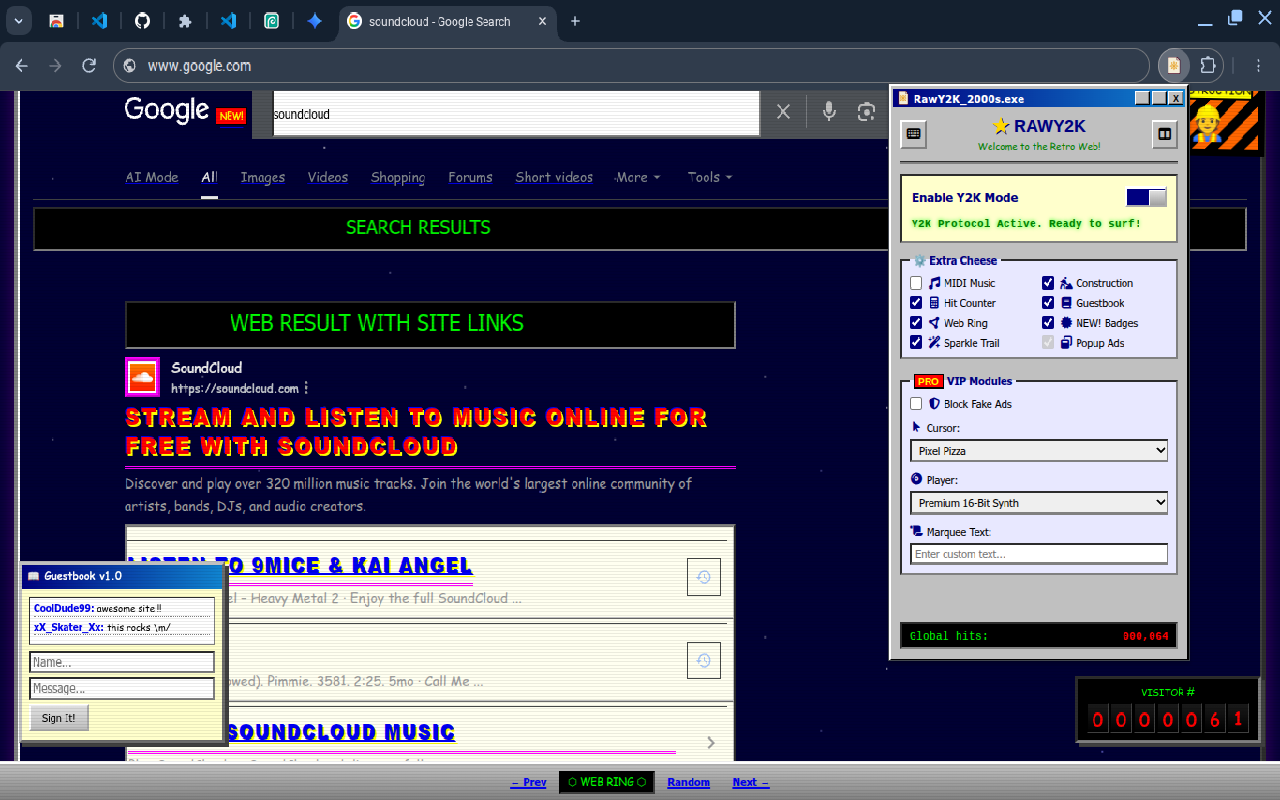 Retro Y2K Theme: 90s Vintage Web Aesthetic & Custom Cursor M