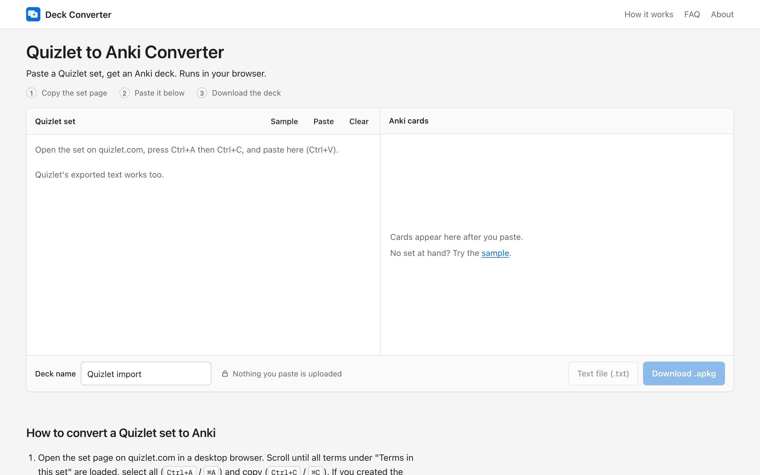Deck Converter