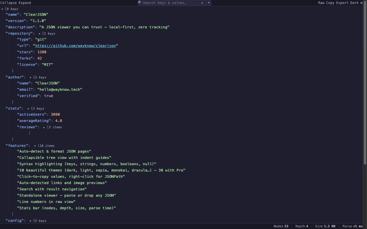 ClearJSON