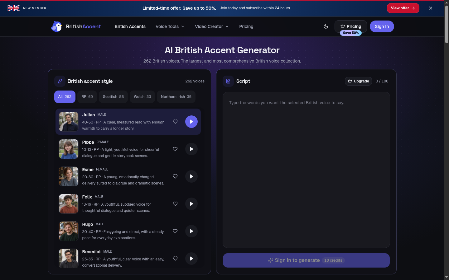 British Accent Generator