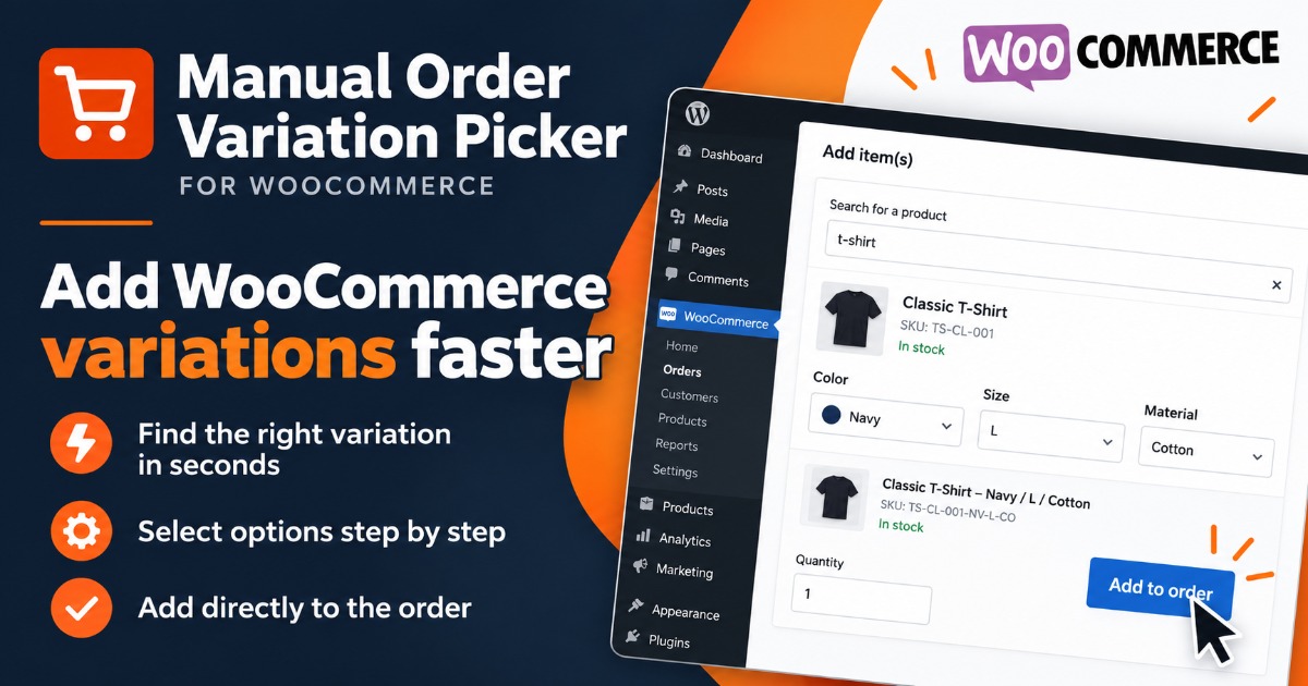 Manual Order Variation Picker